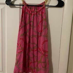 Pink chain tank top
